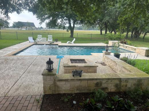 Pool deck and patio after cleaning