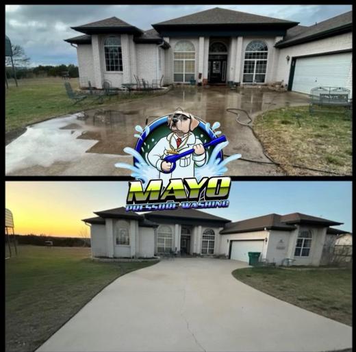 Driveway in front of a house, before and after