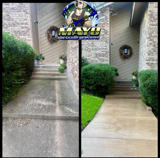 Front walkway and steps, before and after