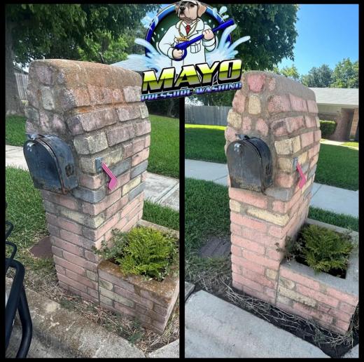 Brick mailbox, before and after