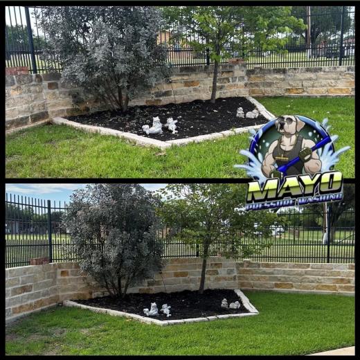 Stone landscape border, before and after