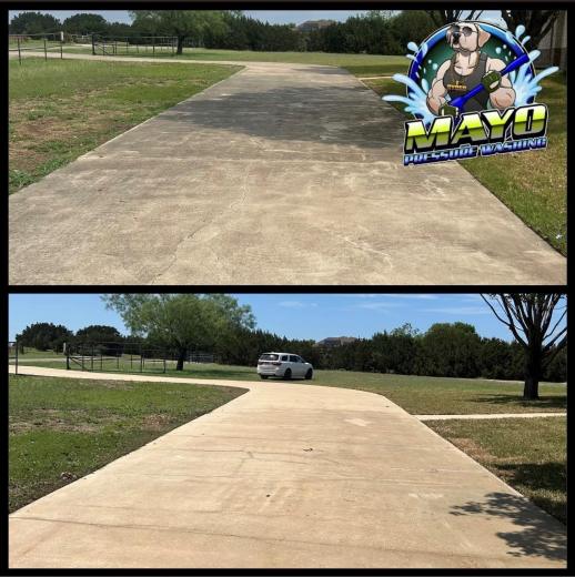 Long driveway, before and after