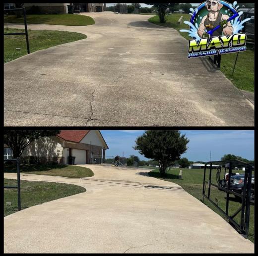 Curved driveway, before and after