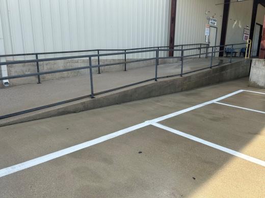 Ramp and parking spaces after cleaning