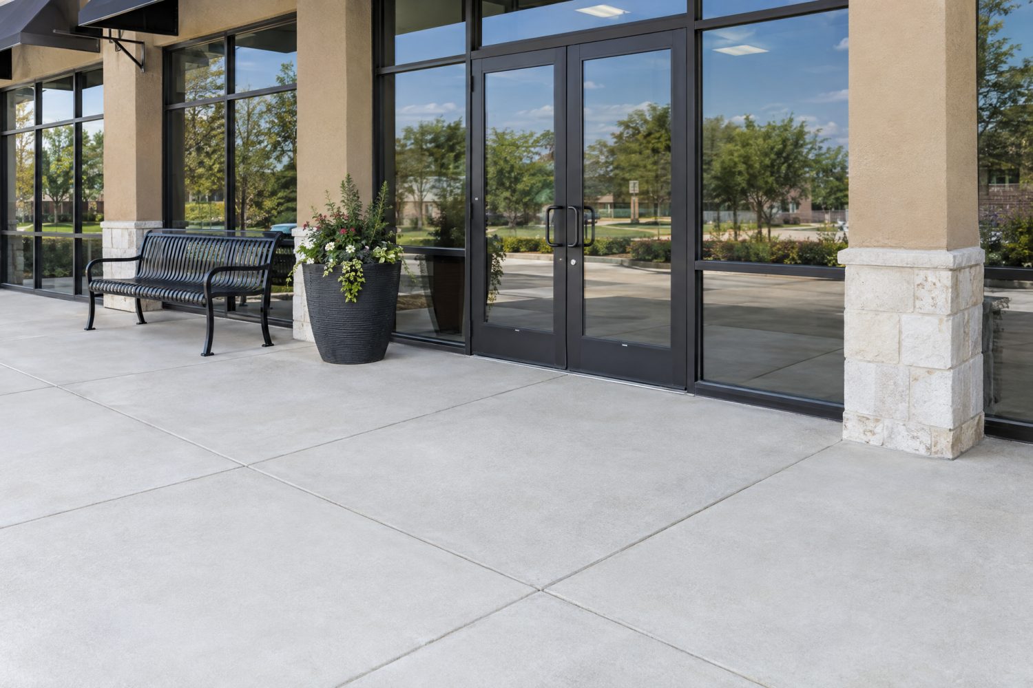 The same sidewalk pressure washed clean